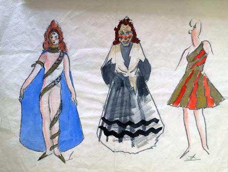 Marijan Trepše, scenografska skica za balet Đavo i njegov šegrt