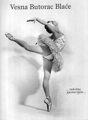 Naslovnica monografije Vesna Butorac Blaće... raskošna pjesma tijela…, autori Mladen Mordej Vučković i Davor Schopf, 2005.