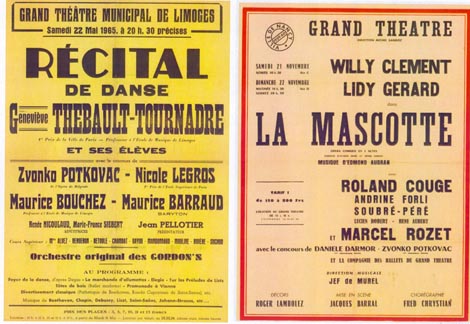 Plakati za nastupe Zvonimira Podkovca na francuskim pozornicama